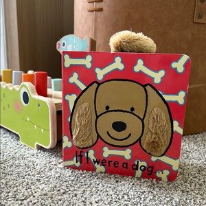 Jellycat Red and Brown Dog Toy with Friendly Face